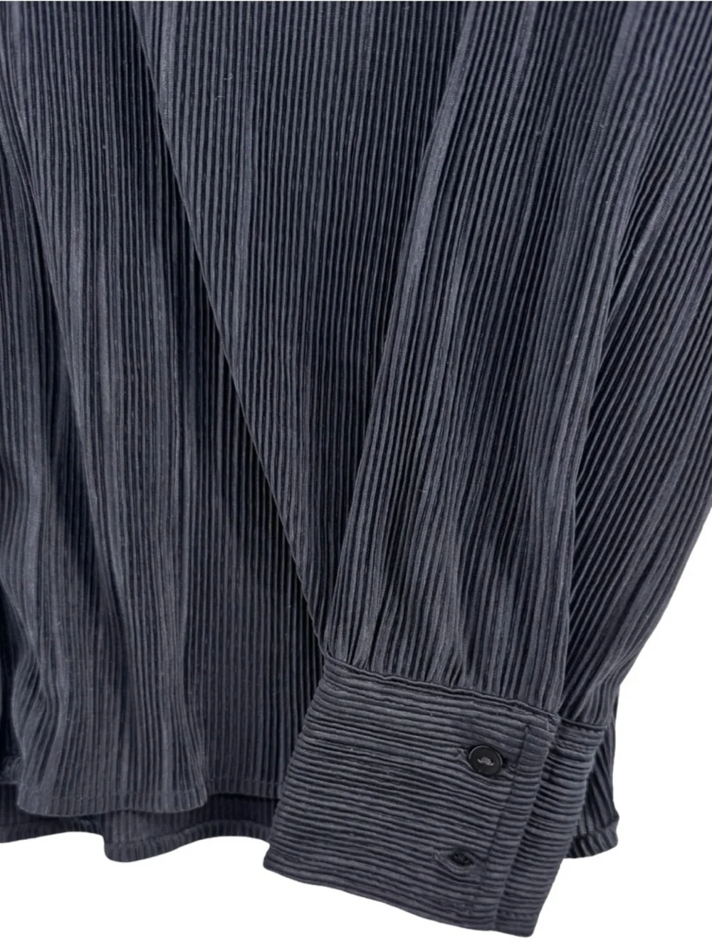 Abercrombie & Fitch Black Ribbed Button-Up Shirt